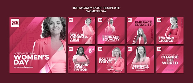 PSD gratuito post di instagram per la celebrazione della festa della donna