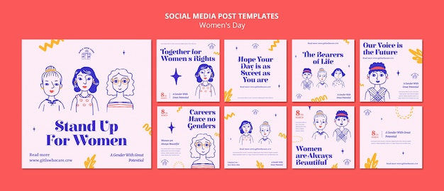 Free PSD women's day celebration instagram posts