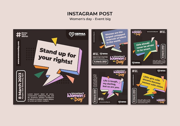 Free PSD women's day celebration instagram posts