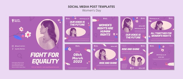 Free PSD women's day celebration instagram posts