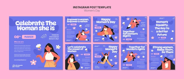 無料PSD 女性の日のお祝いのinstagram投稿