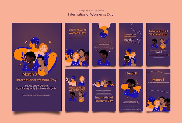 Free PSD women's day celebration  instagram stories