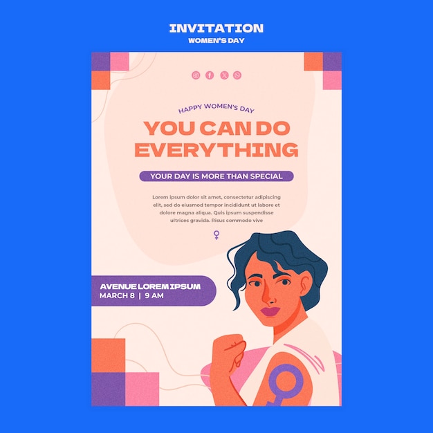 Women's day celebration invitation template