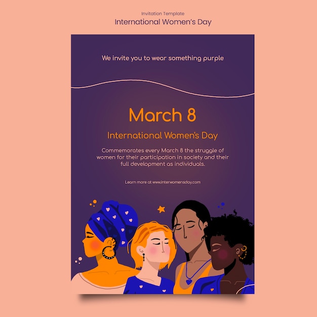 Free PSD women's day celebration invitation template