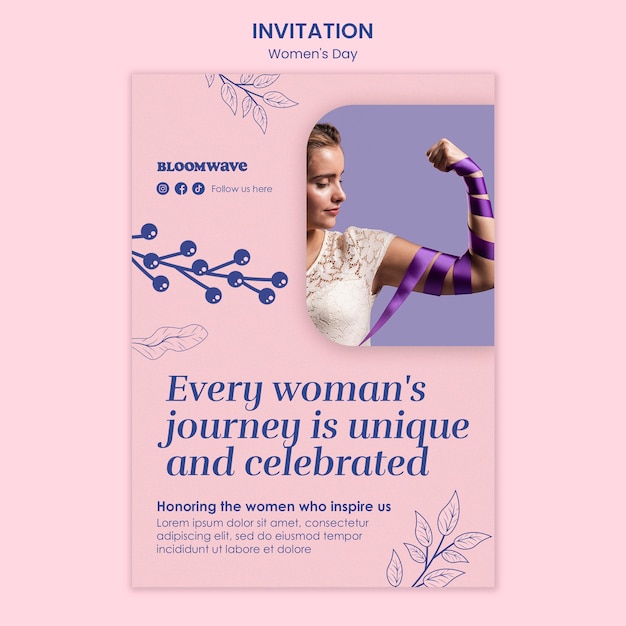 Women’s day celebration invitation template
