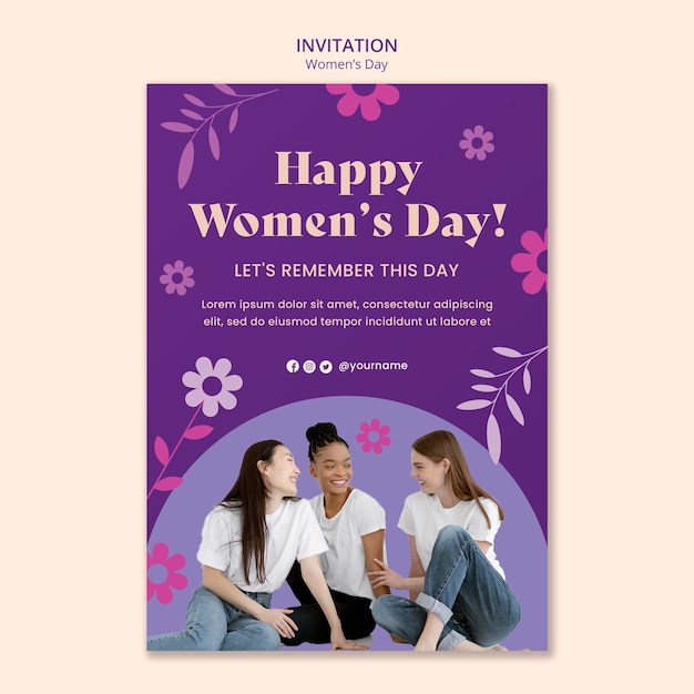 Free PSD women's day celebration invitation