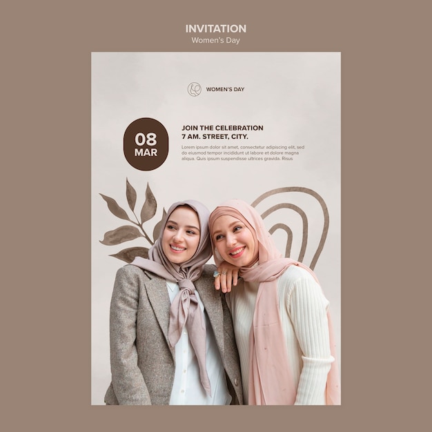 Free PSD women's day celebration invitation