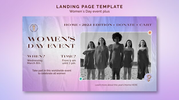 Women's day celebration landing page template