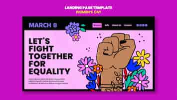 Free PSD women's day celebration landing page
