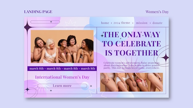 Free PSD women's day celebration landing page