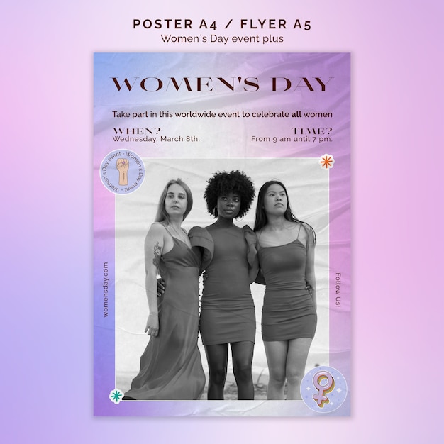 Free PSD women's day celebration poster template