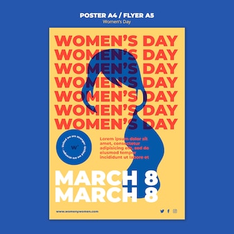 Women's day celebration vertical flyer template