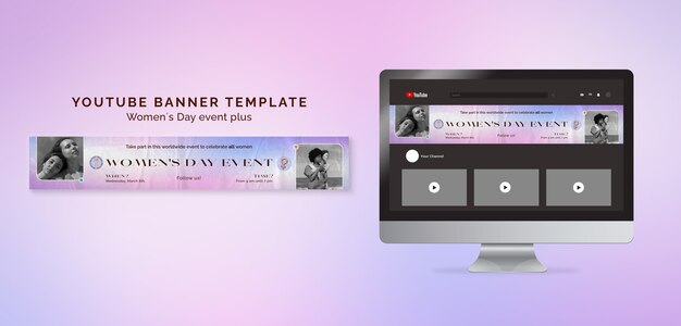 Women's day celebration youtube banner template