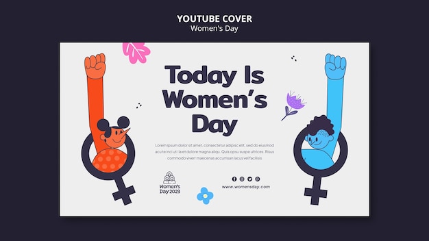 PSD gratuito modello di copertina di youtube per la celebrazione della festa della donna