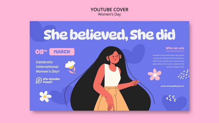 Free PSD women's day celebration youtube cover template