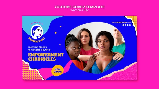 PSD gratuito copertina youtube per la festa della donna