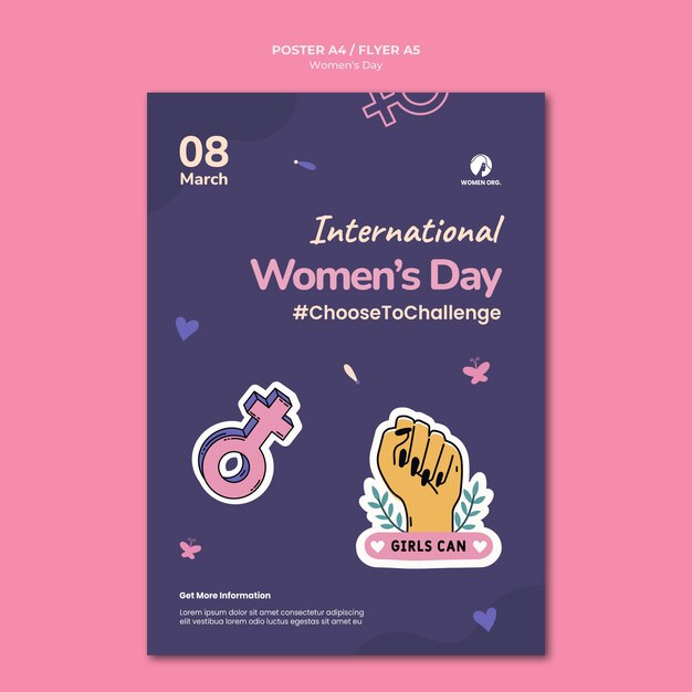 Women's day flyer template illustrated