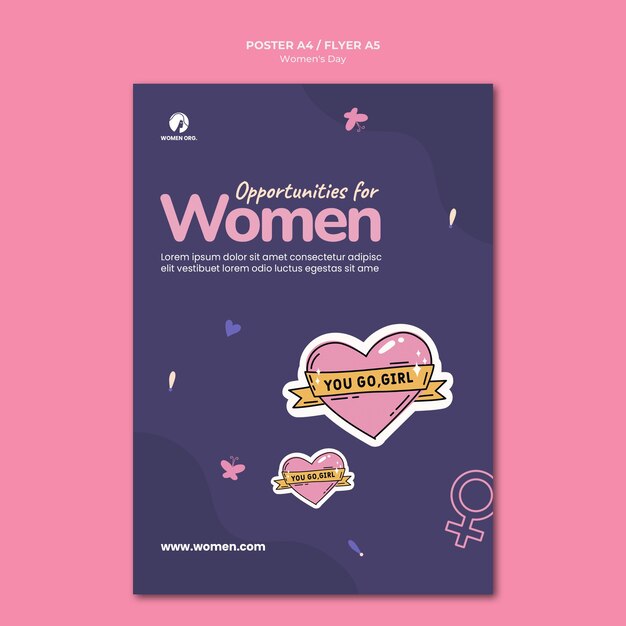 여성의 날 전단지 템플릿 일러스트