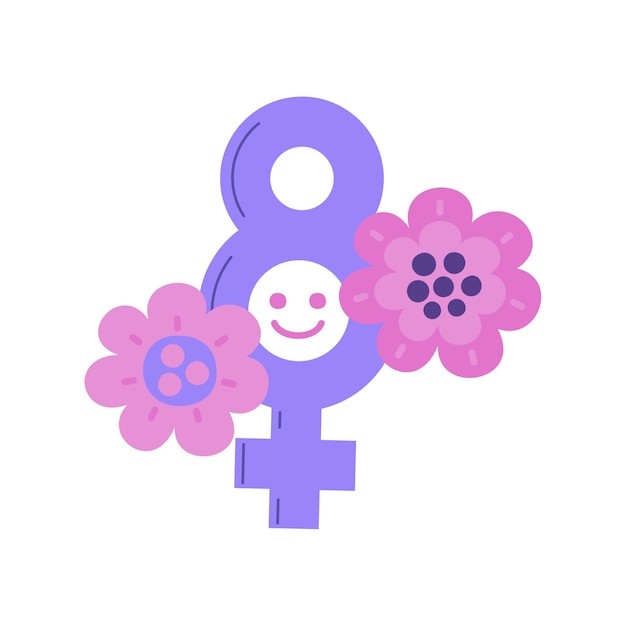 Free PSD women's day icon illustration