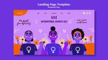 無料PSD 女性の日のランディングページのデザインテンプレート