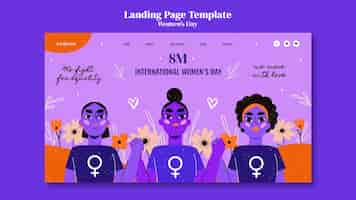 Free PSD women's day landing page design template