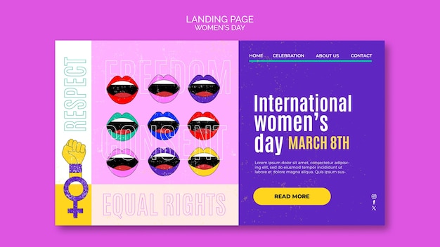 無料PSD 女性の日 ランディングページ