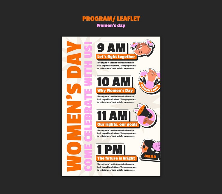 Free PSD women's day leaflet template design