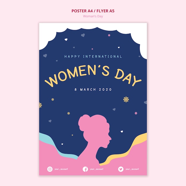 Free PSD women's day poster abstract concept