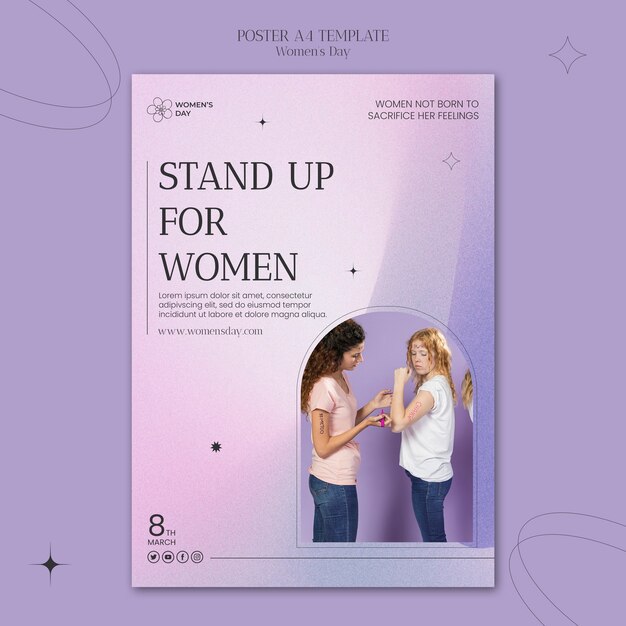 women's day poster or flyer design template