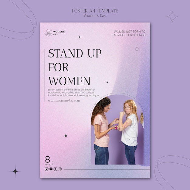 women's day poster or flyer design template