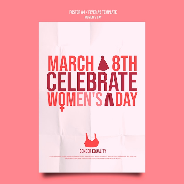 Free PSD women's day poster or flyer template