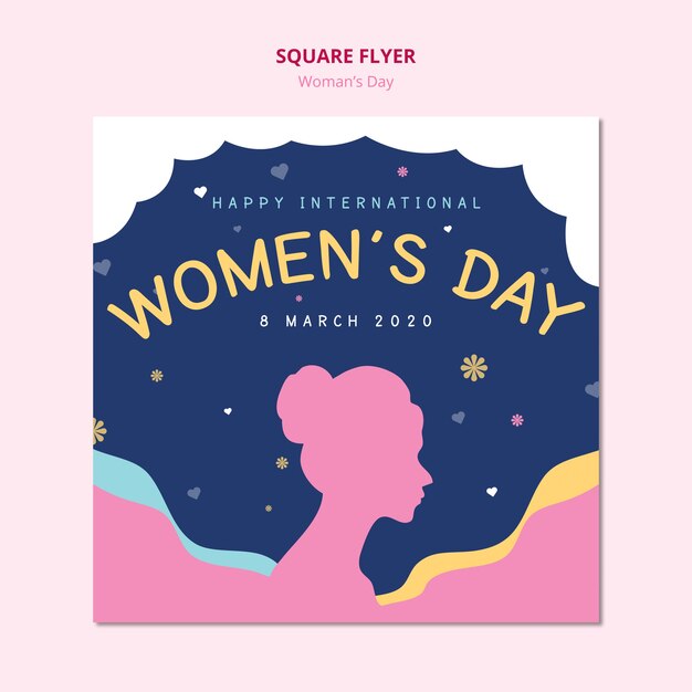 Women's day square flyer template