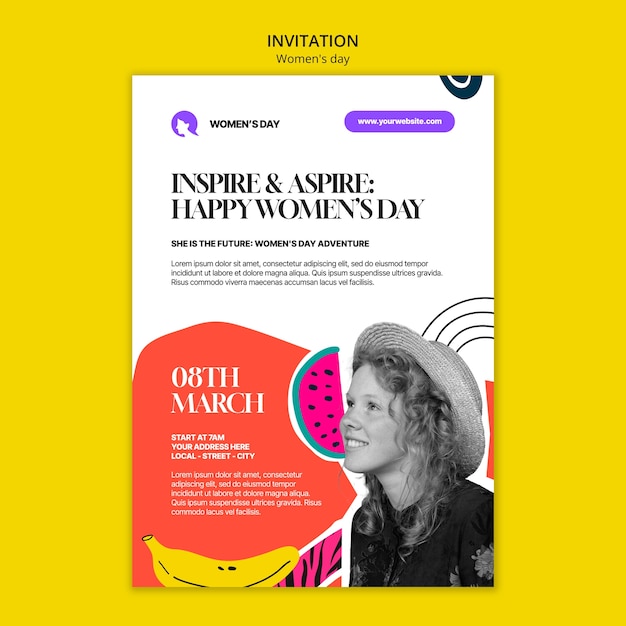 Free PSD women's day template design