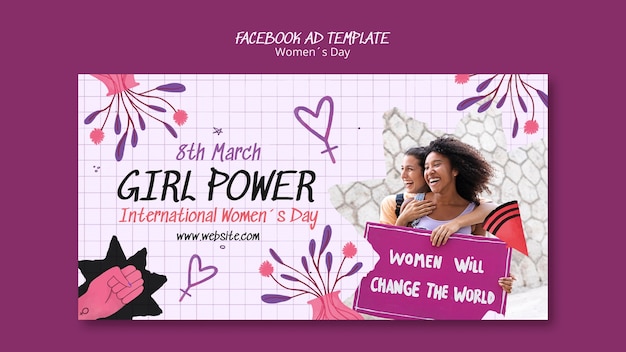 Free PSD women's day template design