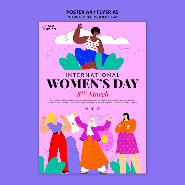 Free PSD women's day template design