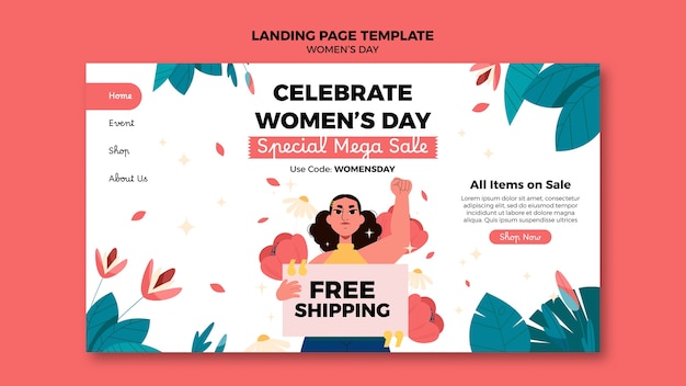 Free PSD women's day template design