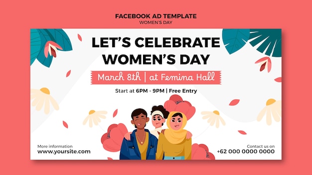 Free PSD women's day template design