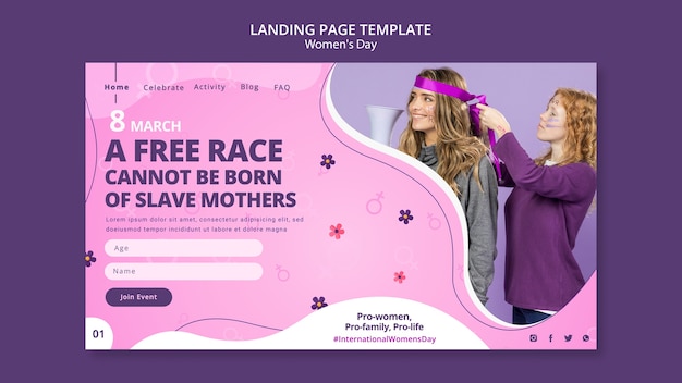 Free PSD women's day web template