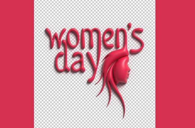 Free PSD women's day woman face space of your text 3d render illustration design.