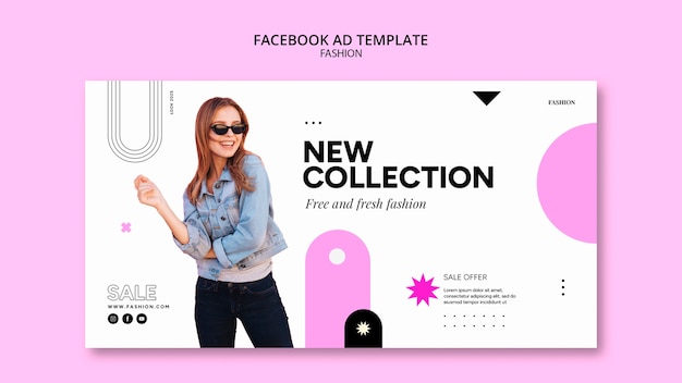 Modello di promozione sui social media della collezione di moda femminile