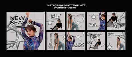 無料PSD 女性ファッションのインスタグラム投稿