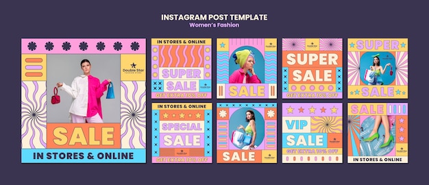 無料PSD 女性ファッションのインスタグラム投稿