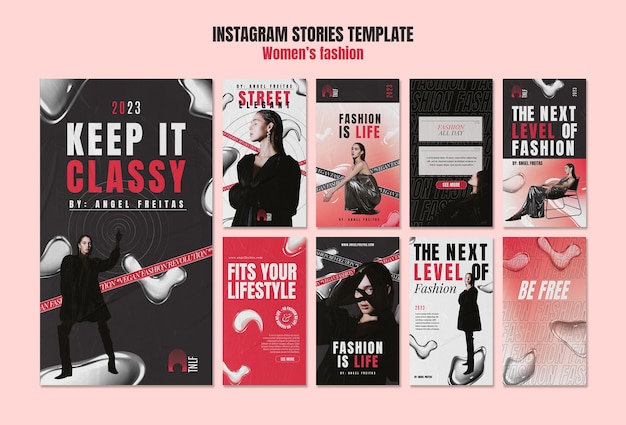 PSD gratuito storie di moda femminile su instagram