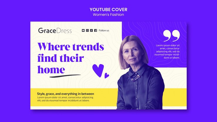 Free PSD women's fashion youtube cover