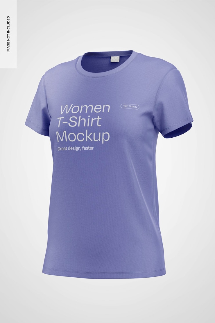 Free PSD women t shirt mockup front view