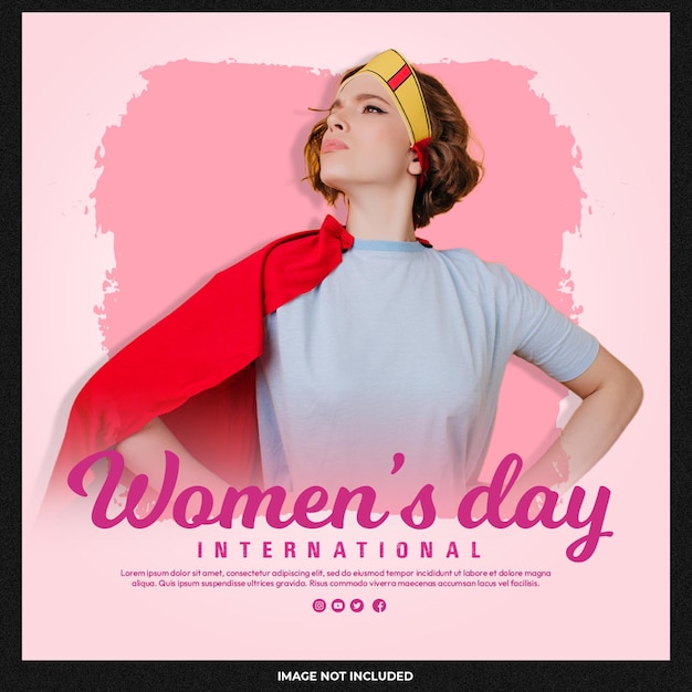 Free PSD womens day instagram post design template