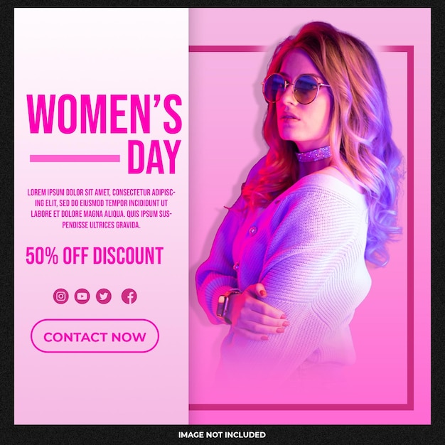 Free PSD womens day instagram post design template