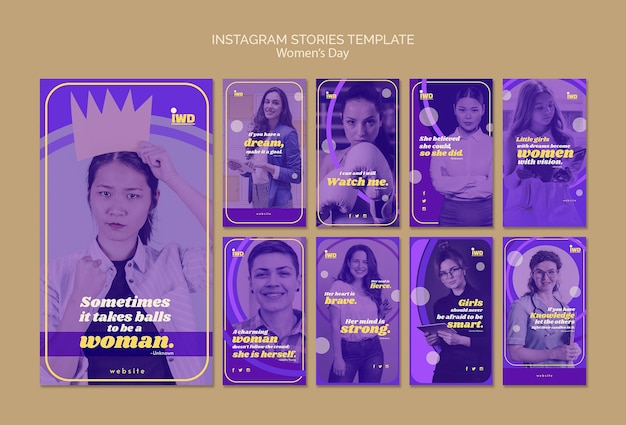 Free PSD womens day instagram stories template