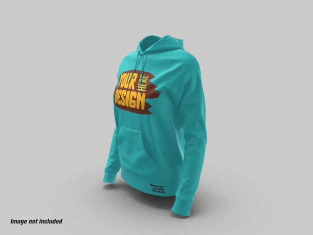 Womens hoodie side view mockup