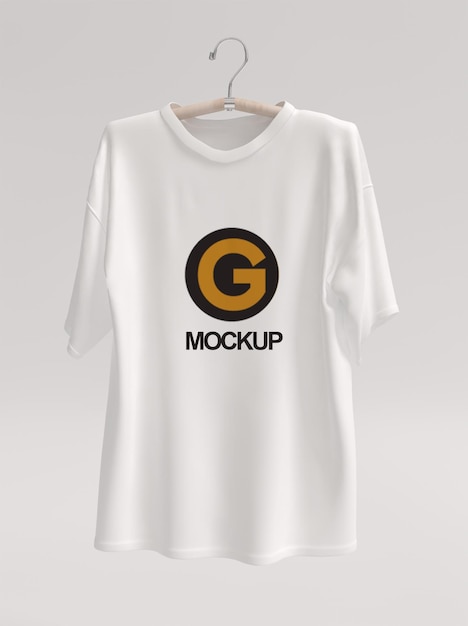 Womens white tshirt logo mockup